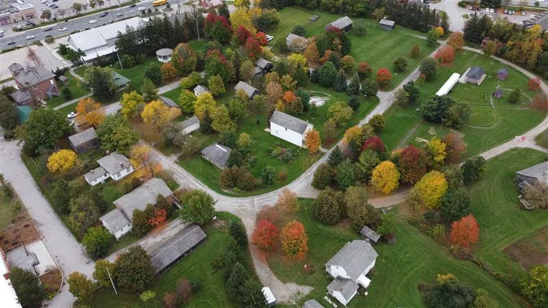 Arial photo of Markham Museum grounds.