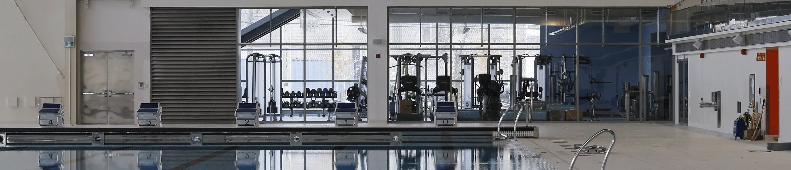 Indoor gym and pool.